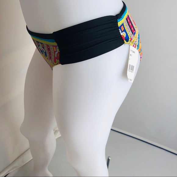 Trina Turk swim and spa Nepal black multicolor paisley print bikini bottom - Picture 2 of 11